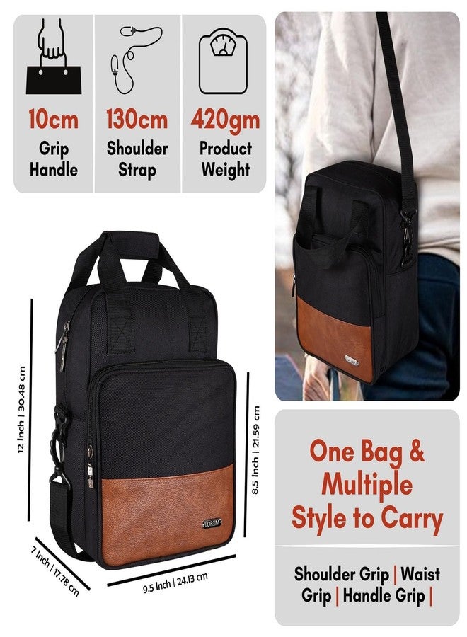 LOREM Black Insulated Tiffin Bag/Lunch Bag for Men & Women Office Waterproof Lunch Bag-TB17 - Image 5